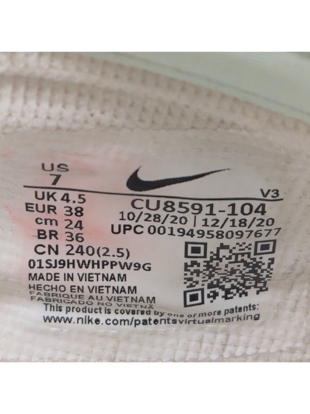 Nike Air Force 1 Shadow Women's Barely Green Crimson Tint Sneakers US Size 7 - Picture 8 of 8